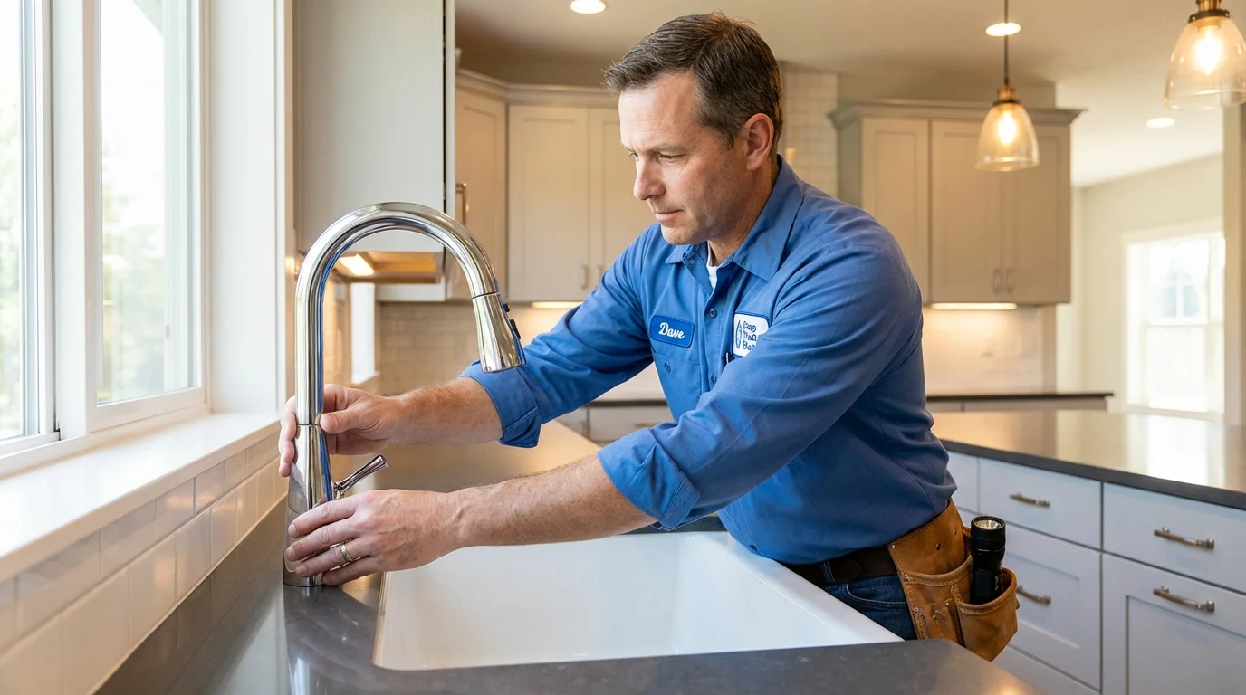 Kitchen faucet installation by Johns Plumbing LLC in Barrington