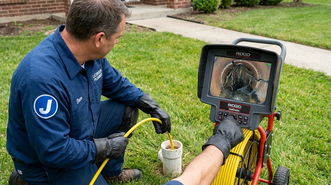 Sewer camera inspection being performed by Johns Plumbing LLC in Barrington